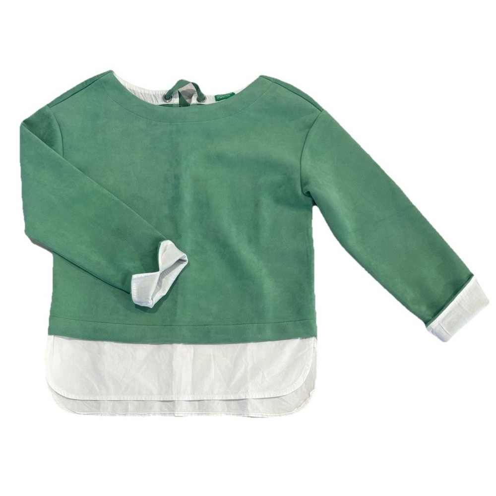 United Colors of Benetton White & Chic Green Effortless Layered-look Back Bow SM - Picture 9 of 14